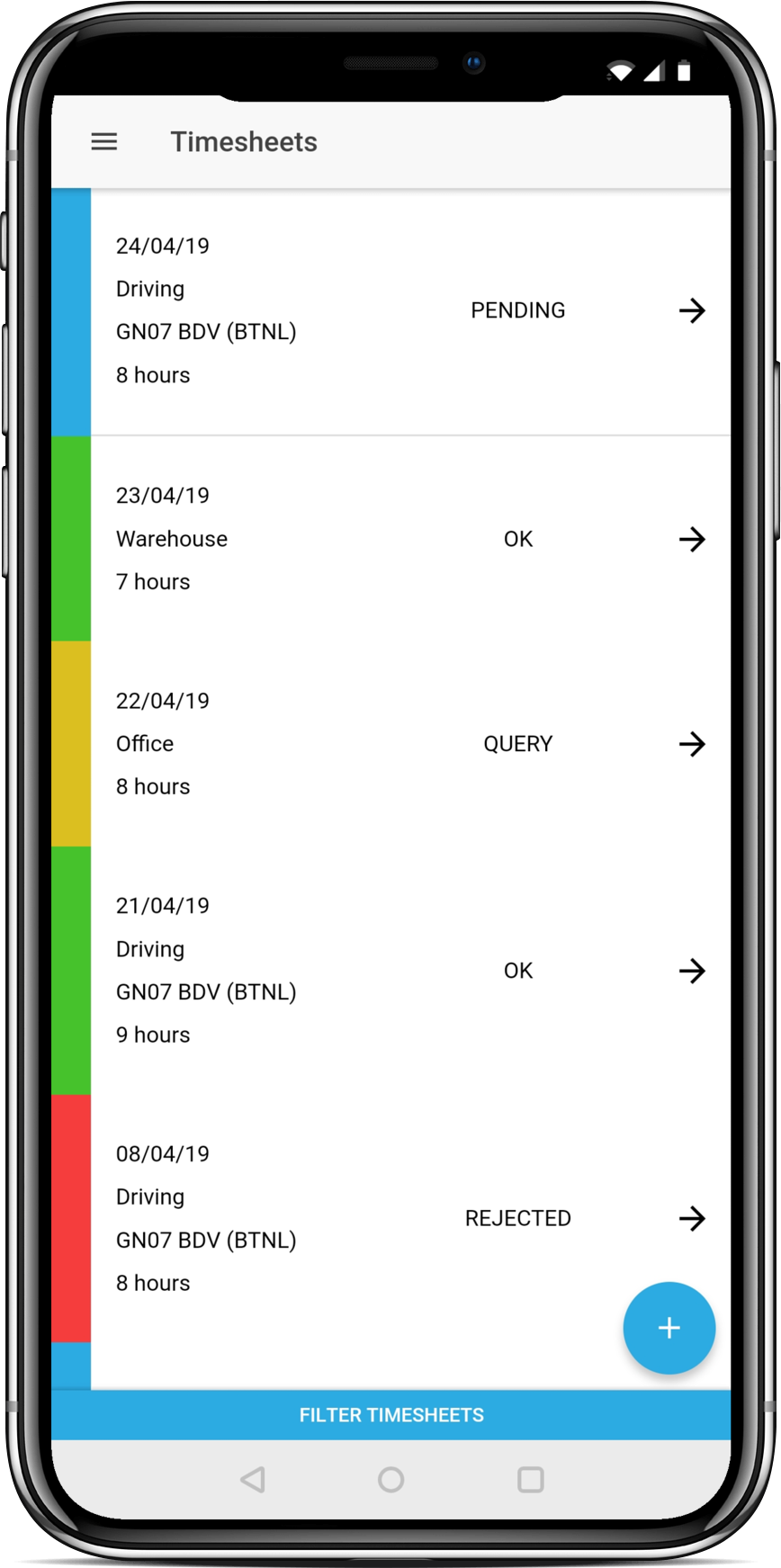Data Trak Timesheets Screenshot
